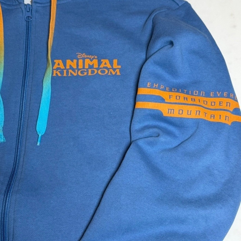 Disney Animal Kingdom Expedition Everest Hoodie‎ Men Women XS Blue Full Zip